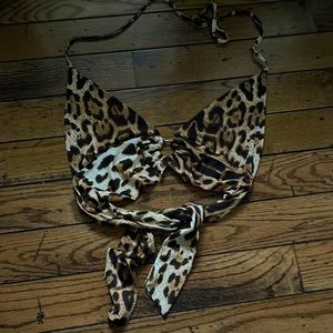 SHIEN cheetah print size XS tie crop top